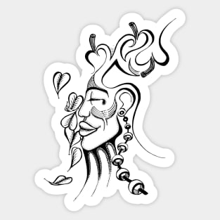 Meditation Doodle Black Sticker